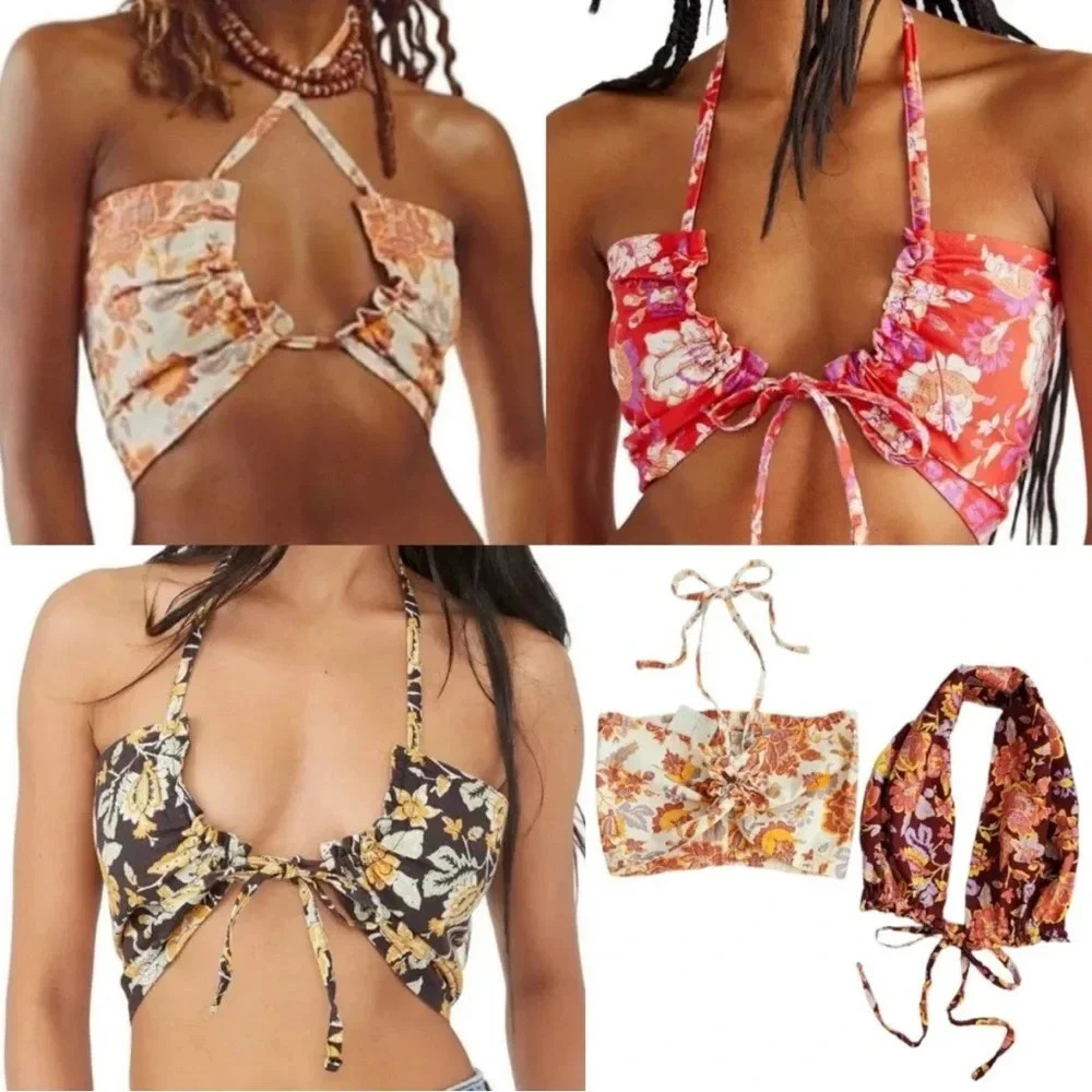 NWT $78 Free People Summer of Love Convertible Bandeau M ๐๐ปโจโฐ๐ญ๐คโ๏ธ - Picture 7 of 16